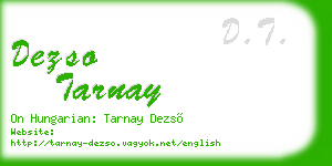 dezso tarnay business card