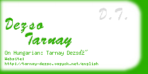 dezso tarnay business card